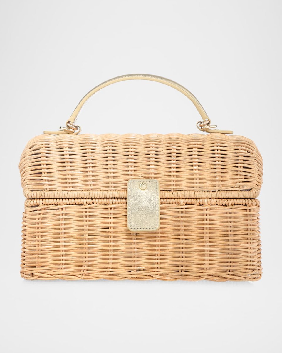 Isla Basket Rattan Top-Handle Bag